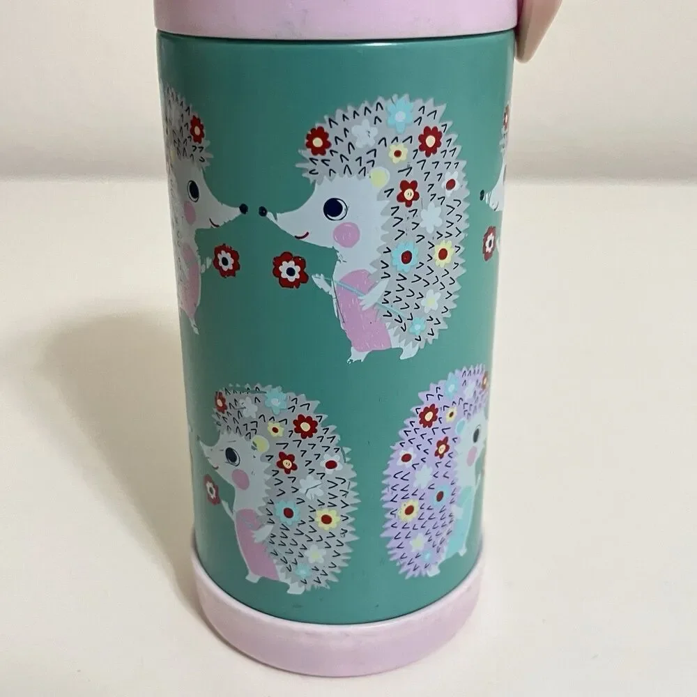 Pottery Barn Kids Mackenzie Aqua Hedgehogs Water Bottle - USED FLAWS